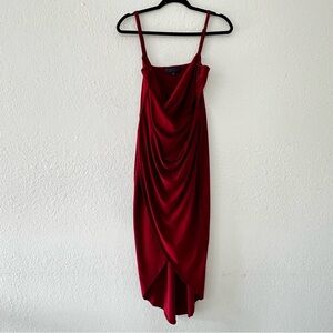 RACHEL RACHEL ROY Dark Red Maroon‎ Satin Strappy Midi Dress - Women’s Size Small